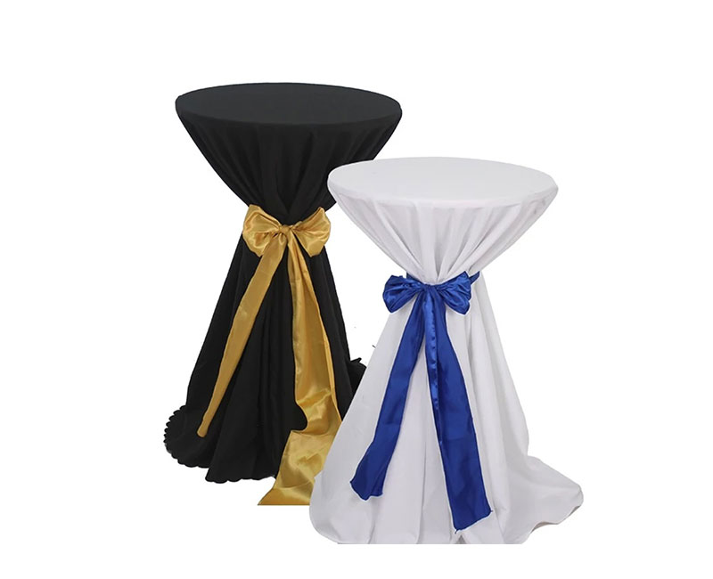 Cocktail Table with Cover and Ribbon Event Rentals Bahrain